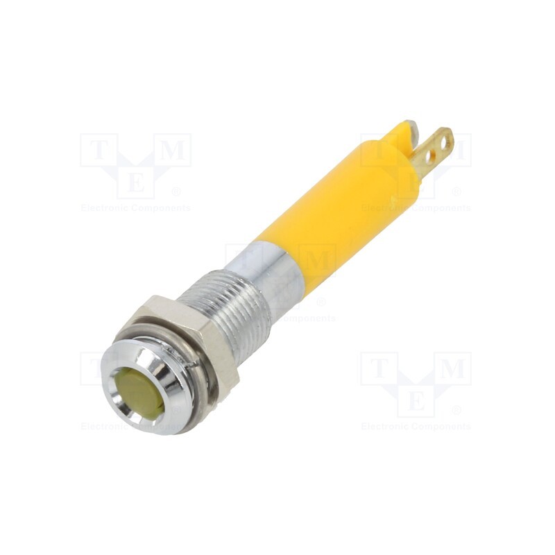 1 pcs x CML INNOVATIVE TECHNOLOGIES - 19000352 - Indicator: LED, flat, yellow, 24VDC, Ø6mm, connectors 2,0x0,8mm