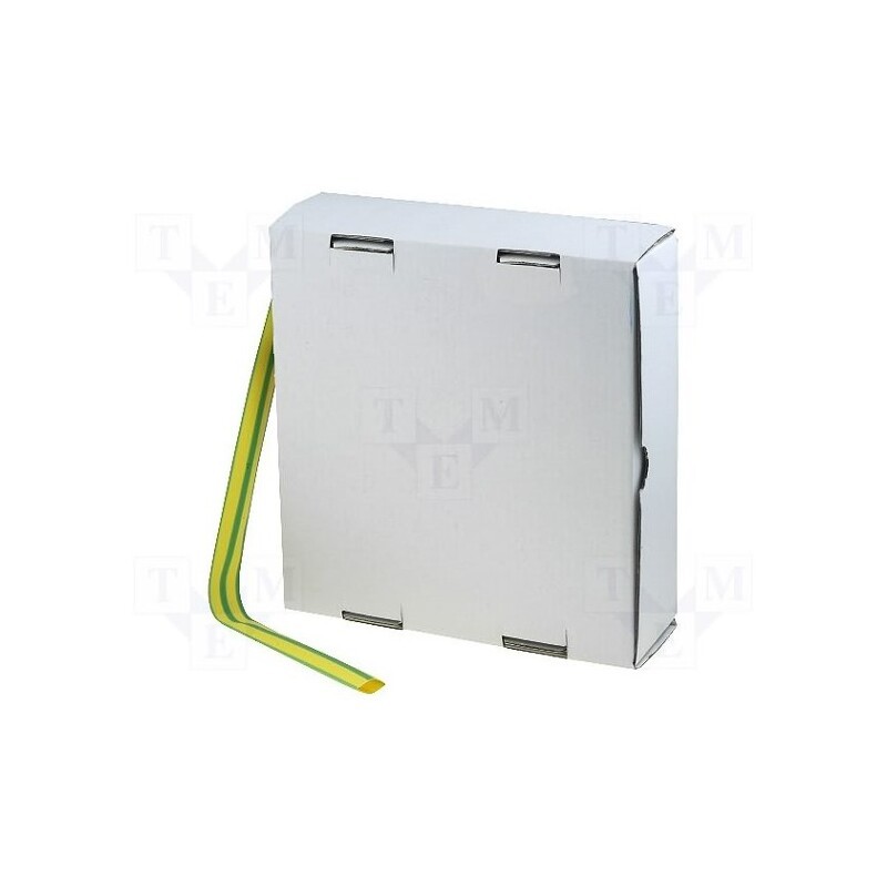 1 rol x CYG/KTG - CB-HFT(2X) 6.0 BOX - Heat shrink sleeve, glueless, 2: 1, 6.4mm, yellow-green, -55÷125°C