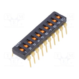 1 pcs x OMRON OCB - A6T0102 - Switch: DIP-SWITCH, Poles number: 10, ON-OFF, 0.025A/24VDC, Pos: 2