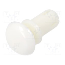 10 pcs x DREMEC - 8G4025.0X6.5W - Rivet, polyamide, L.rivet: 8.5mm, Panel cutout diam: 5.1mm, white