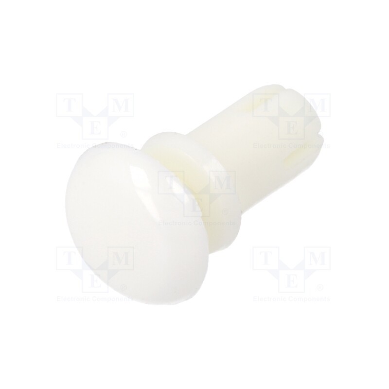 10 pcs x DREMEC - 8G4025.0X6.5W - Rivet, polyamide, L.rivet: 8.5mm, Panel cutout diam: 5.1mm, white