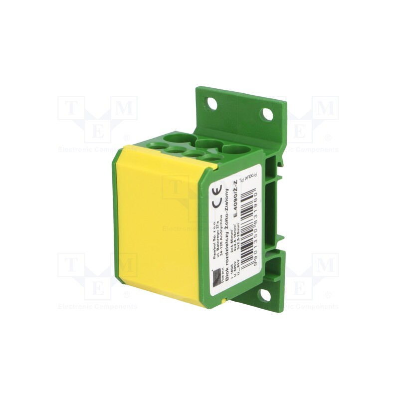 1 pcs x PAWBOL - E.4090/Ż-Z - Splice terminal: distribution block, 2.5÷50mm2, ways: 1, TS35