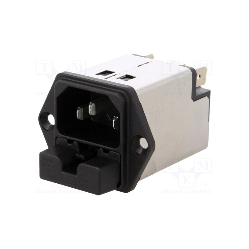 1 pcs x SCHURTER - 5220.1023.1 - Connector: AC supply, socket, male, 10A, 250VAC, IEC 60320, C14 (E)