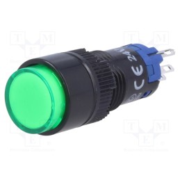 1 pcs x ONPOW - LAS2Y-11/24/G - Switch: push-button, Pos: 2, SPDT, 0.5A/250VAC, 1A/24VDC, ON-(ON)