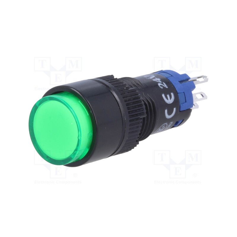 1 pcs x ONPOW - LAS2Y-11/24/G - Switch: push-button, Pos: 2, SPDT, 0.5A/250VAC, 1A/24VDC, ON-(ON)