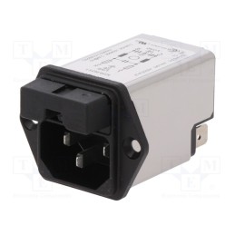 1 pcs x SCHURTER - 5220.0623.1 - Connector: AC supply, socket, male, 6A, 250VAC, IEC 60320, C14 (E)