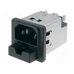 1 pcs x SCHURTER - 5220.0243.1 - Connector: AC supply, socket, male, 2A, 250VAC, IEC 60320, C14 (E)