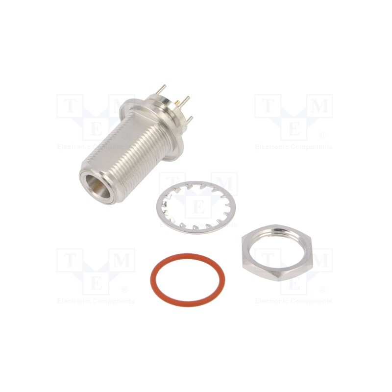 1 pcs x AMPHENOL RF - 172243 - Socket, N, female, straight, 50Ω, THT, PTFE, gold-plated, Mat: brass