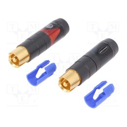 1 set x NEUTRIK - NF2C-B/2 - Plug, RCA, male, straight, soldering, gold-plated, for cable