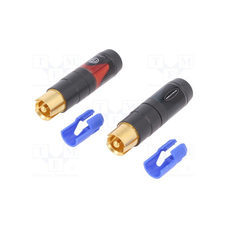 1 set x NEUTRIK - NF2C-B/2 - Plug, RCA, male, straight, soldering, gold-plated, for cable