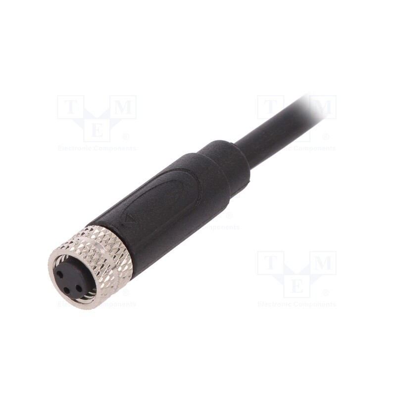 1 pcs x BULGIN - PXPTPU08FBF03ACL010PUR - Connector: M8, female, PIN: 3, straight, plug, 3A, IP67, 60V, 1m