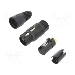 1 pcs x NEUTRIK - NC7FX-B - Plug, XLR, female, PIN: 7, straight, for cable, zinc die-cast, X