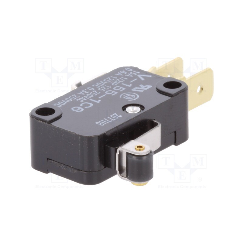 1 pcs x OMRON OCB - V-155-1C6 - Microswitch SNAP ACTION, 15A/250VAC, 0.6A/125VDC, SPDT, ON-(ON)