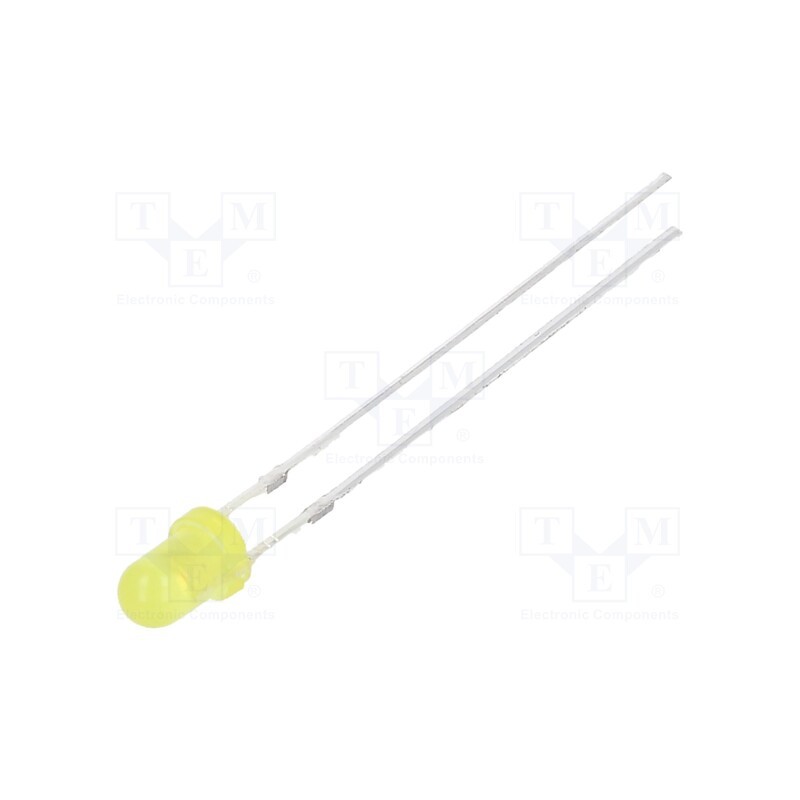 1 pcs x OPTOSUPPLY - OS5YAA3134A-1-TU - LED, 3mm, yellow, 10000÷12000mcd, 30°, Front: convex, 1.8÷2.6V