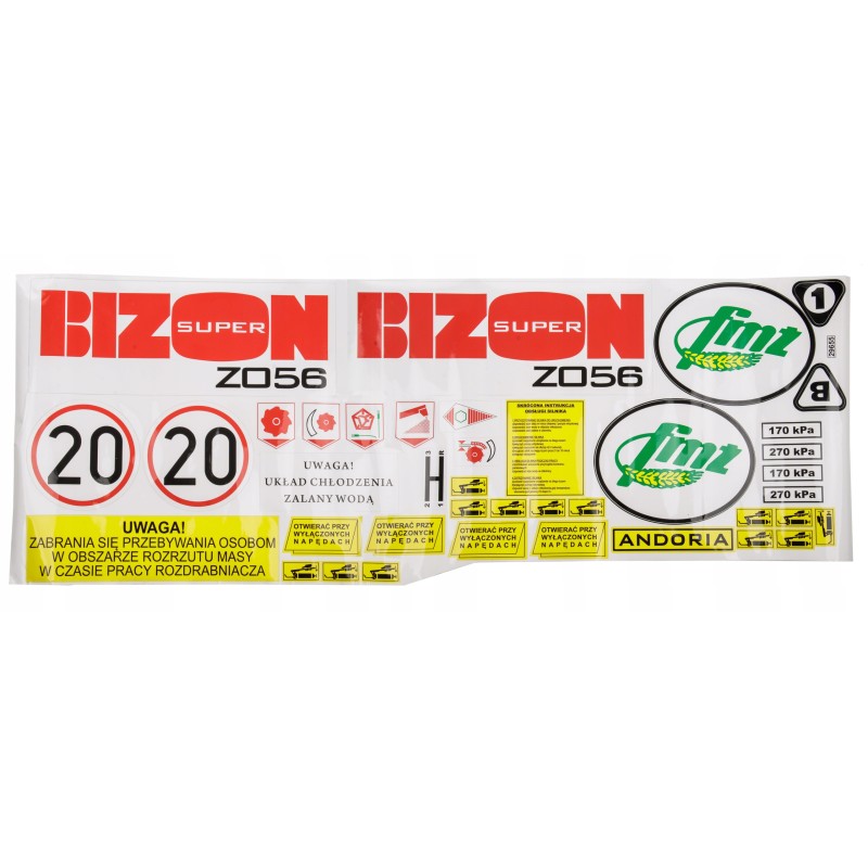 Bison Z056 combine harvester stickers