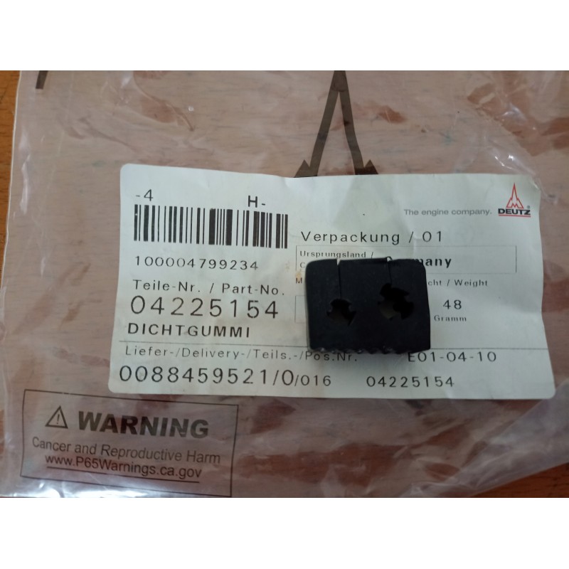 Rubber seal for fuel pipe Deutz 04225154