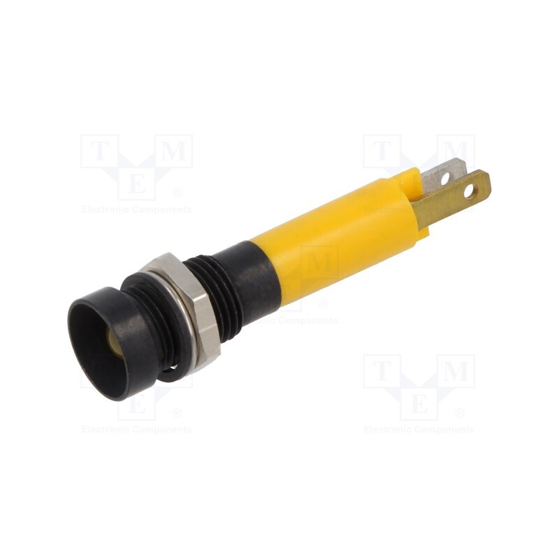 1 pcs x CML INNOVATIVE TECHNOLOGIES - 19051352 - Indicator: LED, recessed, yellow, 24VDC, Ø8mm, plastic