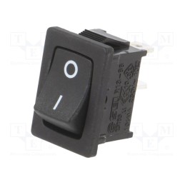 1 pcs x SWITCH COMPONENTS - RF1-1B-DC-2-B-1 - ROCKER, SPST, Pos: 2, OFF-(ON), 10A/24VDC, black, none, Body: black