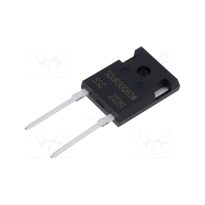 1 pcs x SMC DIODE SOLUTIONS - SDUR30Q60W - Diode: rectifying, THT, 300V, 30A, , TO247AC, Ufmax: 1.8V, 40ns