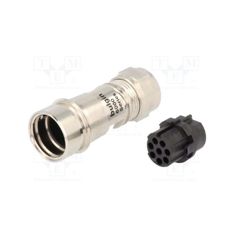 1 pcs x BULGIN - PXM6011/08S/CR/0709 - Connector: circular, plug, female, PIN: 8, w/o contacts, for cable