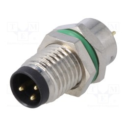 1 pcs x BULGIN - PXMBNI08RPM03APC - Connector: M8, male, PIN: 3, for panel mounting,front side nut