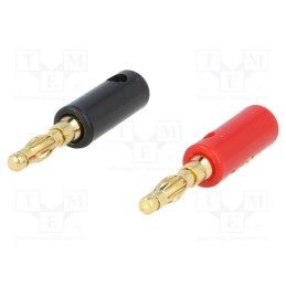 1 set x ACV - 30.4070-01 - Connector: 4mm banana, gold-plated, plug, on cable