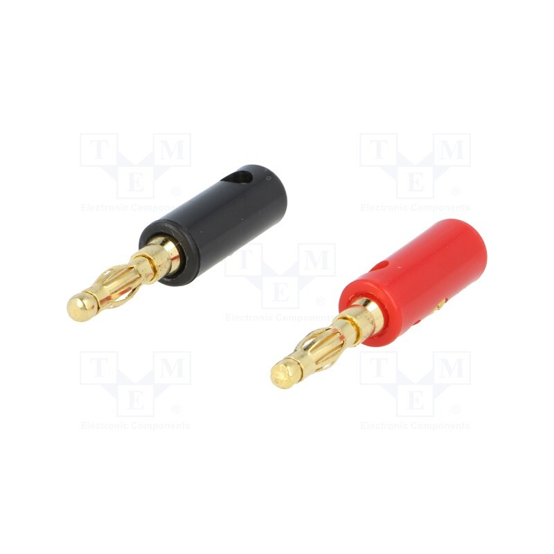 1 set x ACV - 30.4070-01 - Connector: 4mm banana, gold-plated, plug, on cable