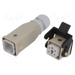 1 pcs x AMPHENOL - C146 10E004 922 4 - Connector: HDC, male + female, C146, PIN: 5, 4+PE, size A3, straight