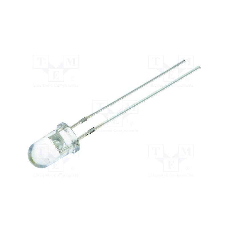 1 pcs x OPTOSUPPLY - OSW44K5111A - LED, 5mm, white cold, 35000÷45000mcd, 15°, Front: convex, 2.9÷3.6V