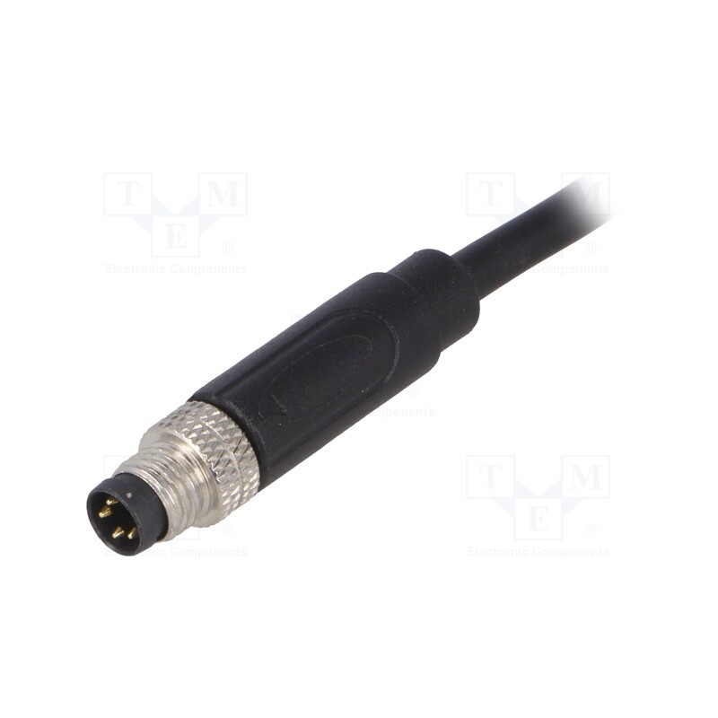 1 pcs x BULGIN - PXPPVC08FIM04ACL010PVC - Connector: M8, male, PIN: 4, straight, plug, 3A, IP67, 30V, 1m, PVC