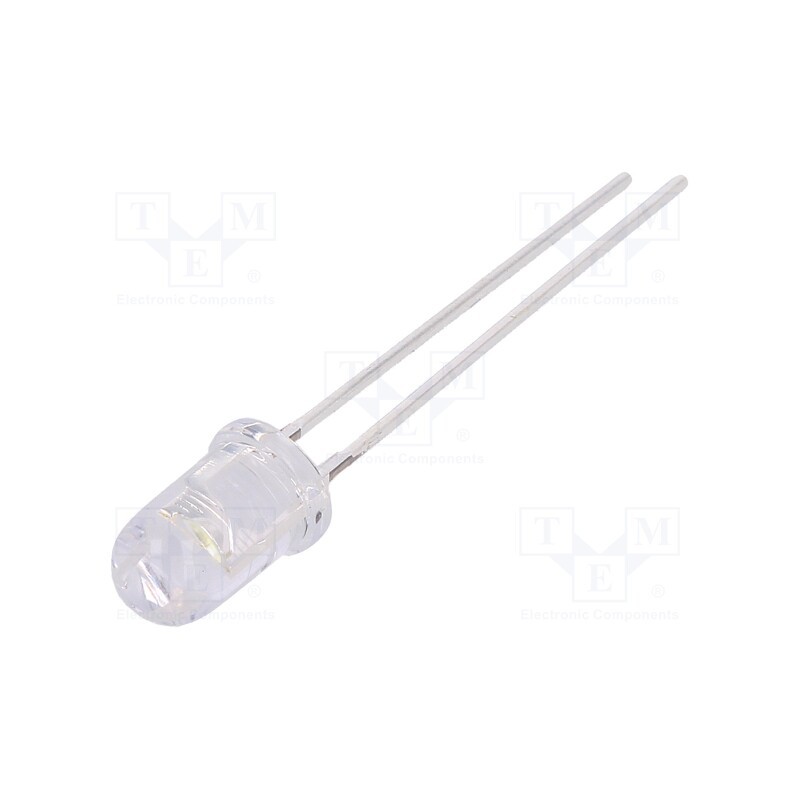1 pcs x OPTOSUPPLY - OSW44P5161A - LED, 5mm, white cold, 8400÷10000mcd, 60°, Front: convex, 2.7÷3.4V