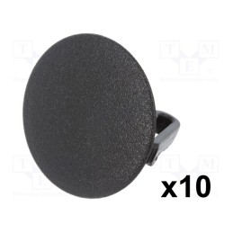 1 pcg x ROMIX - 10141 - Stopper, 10pcs, universal, L: 17.8mm, polyamide, black, push-in