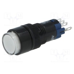 1 pcs x ONPOW - LAS2Y-11/230/W - Switch: push-button, Pos: 2, SPDT, 0.5A/250VAC, 1A/24VDC, ON-(ON)