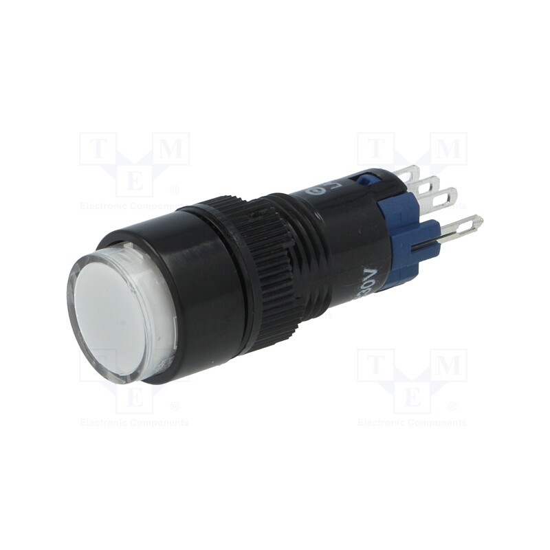 1 pcs x ONPOW - LAS2Y-11/230/W - Switch: push-button, Pos: 2, SPDT, 0.5A/250VAC, 1A/24VDC, ON-(ON)