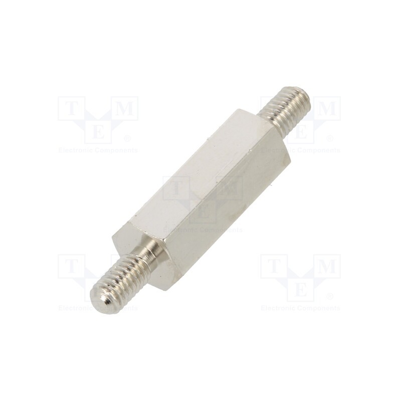 10 pcs x DREMEC - 415X15K - Screwed spacer sleeve, 15mm, Ext.thread: M3, hexagonal, brass