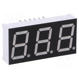1 pcs x OPTO Plus LED - OPD-T5620SR-BW - Display: LED, 7-segment, 14.2mm, 0.56', No.char: 3, red, 8mcd, anode