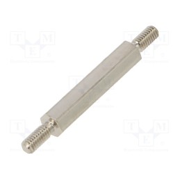 10 pcs x DREMEC - 4112X20 - Screwed spacer sleeve, 20mm, Ext.thread: M2,5, hexagonal, brass