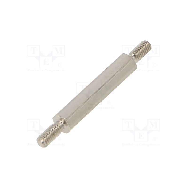 10 pcs x DREMEC - 4112X20 - Screwed spacer sleeve, 20mm, Ext.thread: M2,5, hexagonal, brass