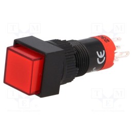 1 pcs x ONPOW - LAS3F-11/230/R - Switch: push-button, Pos: 2, SPDT, 0.5A/250VAC, 1A/24VDC, ON-(ON)