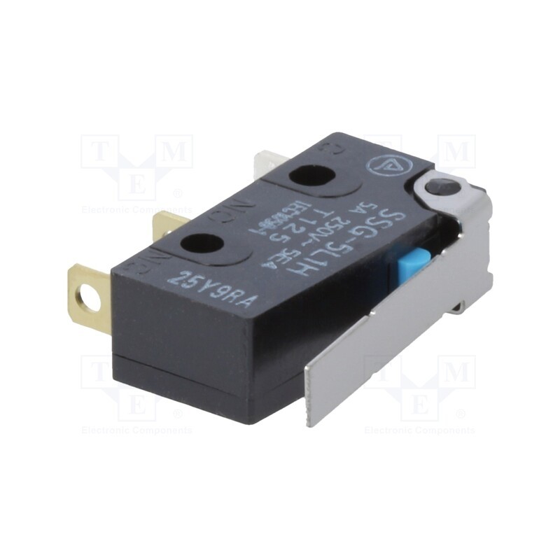 1 pcs x OMRON OCB - SSG5L1H - Microswitch SNAP ACTION, 5A/125VAC, with lever, SPDT, ON-(ON)