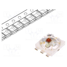 1 pcs x ProLight Opto - PP6N-1LFE-P - Power LED, RGB, 140°, 150mA, λd: 455÷460nm,525÷535nm,620÷630nm