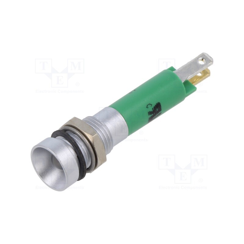 1 pcs x CML INNOVATIVE TECHNOLOGIES - 190B2351 - Indicator: LED, recessed, green, 24VDC, 24VAC, Ø8mm