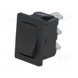 1 pcs x BULGIN - H8610VBBB - ROCKER, SPDT, Pos: 2, ON-ON, 10A/250VAC, 10A/28VDC, black, none, 8600