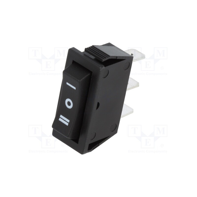 1 pcs x - RS1033C6BK - ROCKER, SP3T, Pos: 3, ON-OFF-ON, 15A/250VAC, black, none, 35mΩ