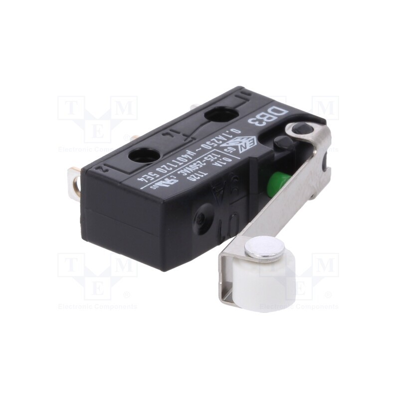 1 pcs x ZF - DB3C-A1RC - Microswitch SNAP ACTION, 0.1A/250VAC, 0.1A/80VDC, with roller