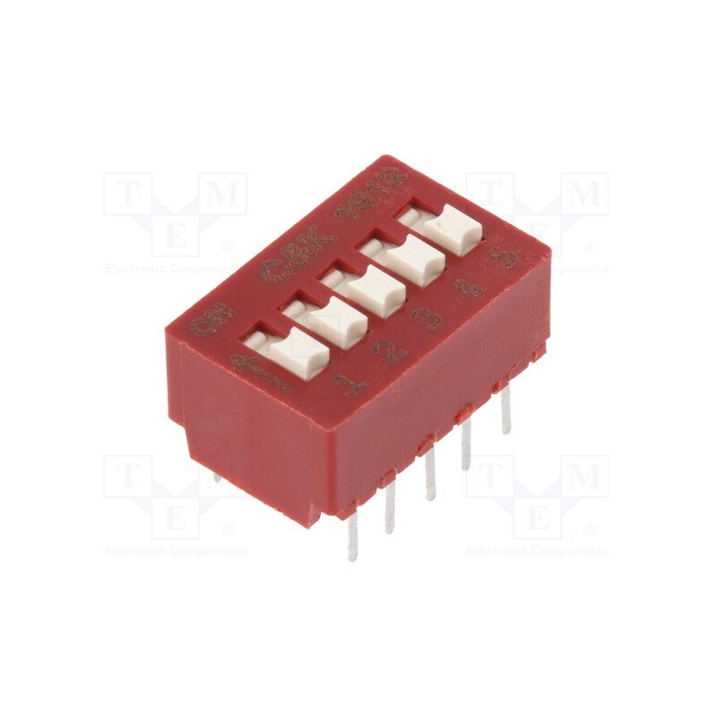 1 pcs x C&K - BD05 - Switch: DIP-SWITCH, Poles number: 5, 0.1A/50VDC, Pos: 2, -40÷85°C