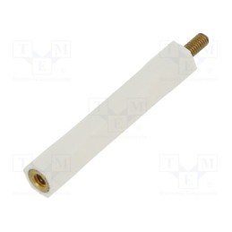 10 pcs x DREMEC - 2182X35 - Insulating sleeve, Int.thread: M2,5, L: 35mm, UL94V-2, Body: white