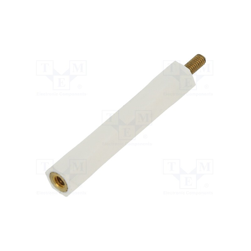 10 pcs x DREMEC - 2182X35 - Insulating sleeve, Int.thread: M2,5, L: 35mm, UL94V-2, Body: white