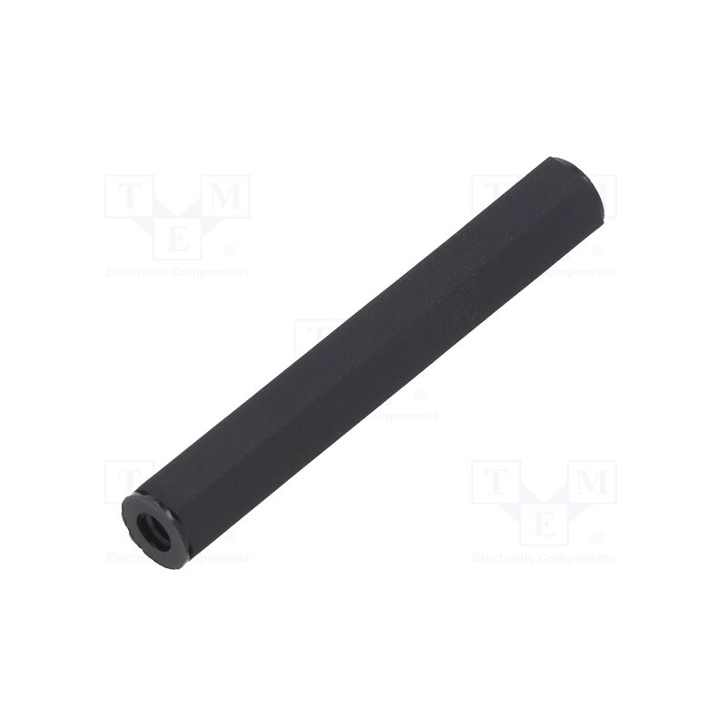 10 pcs x DREMEC - 187X55 - Screwed spacer sleeve, hexagonal, polyamide, M4, L: 55mm, black