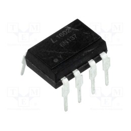 1 pcs x LITEON - 6N137-L - Optocoupler, THT, Ch: 1, OUT: logic, Uinsul: 5kV, DIP8, 10kV/μs